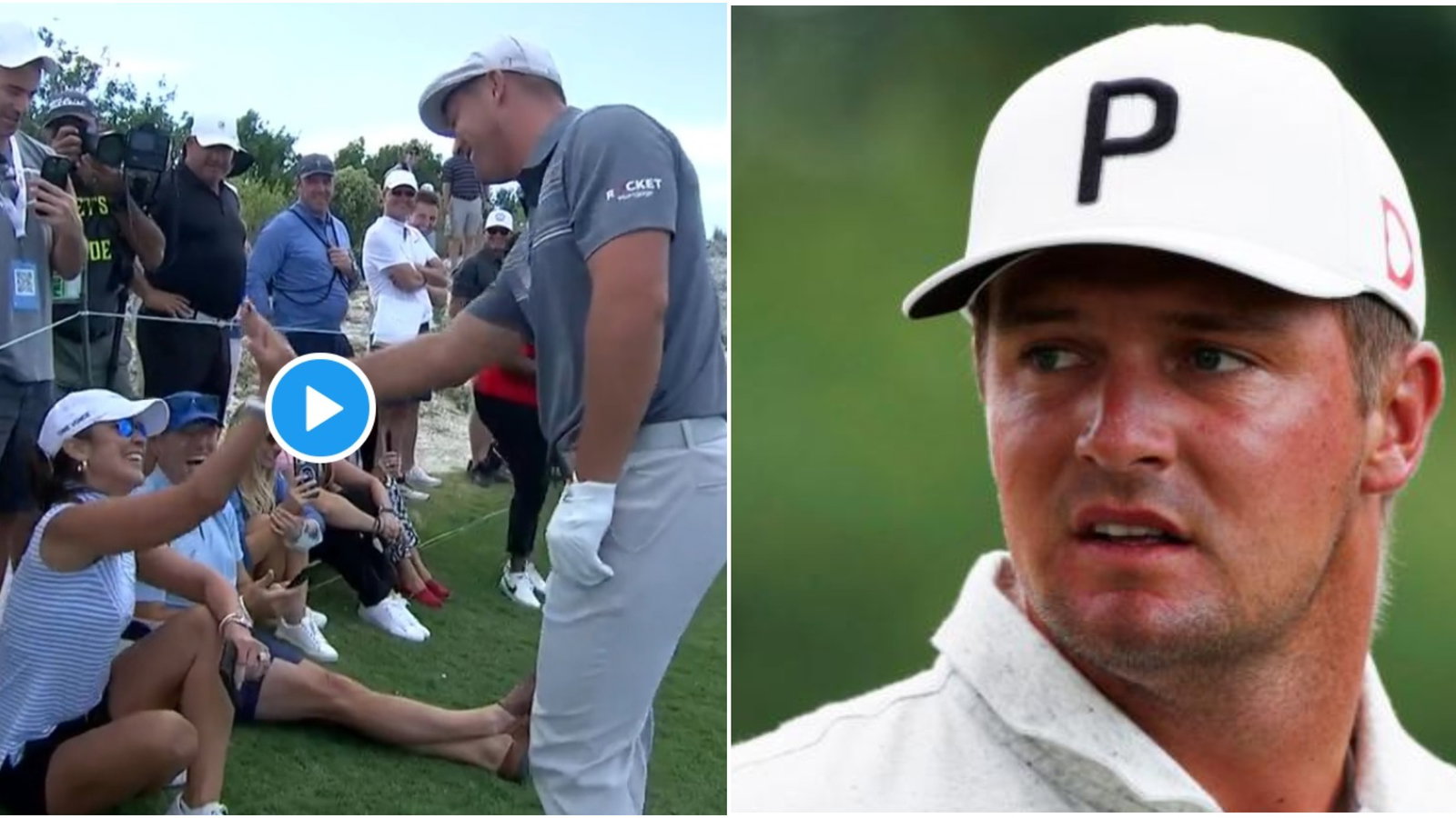 Bryson DeChambeau's WILD first hole in Bahamas saw him high-fiving a spectator
