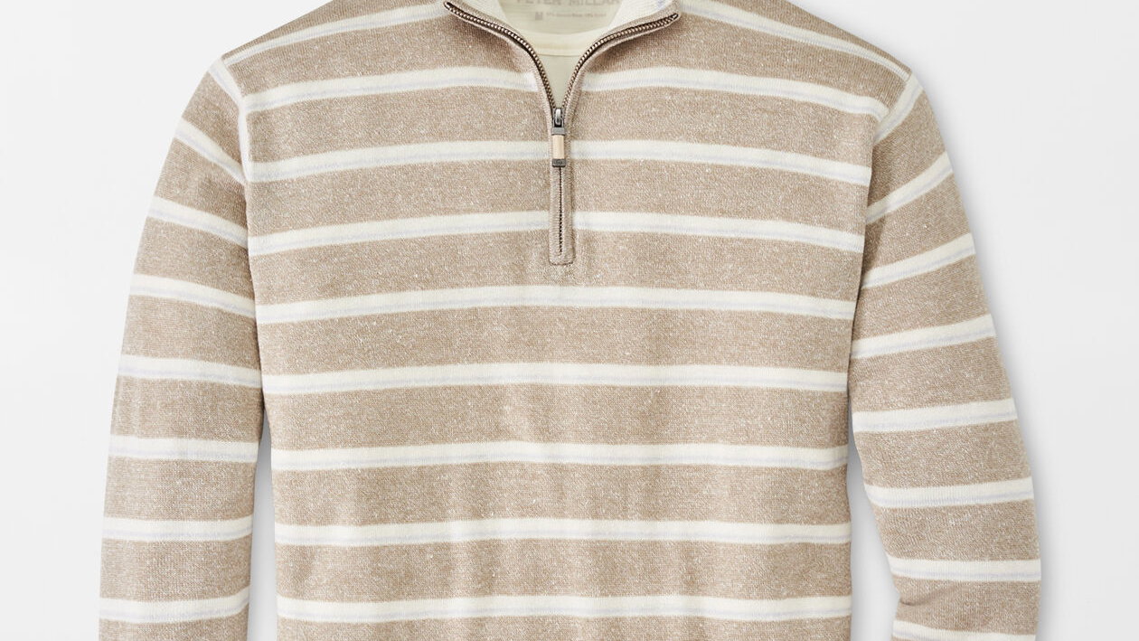 LONG BAY MULTI STRIPE QUARTER-ZIP