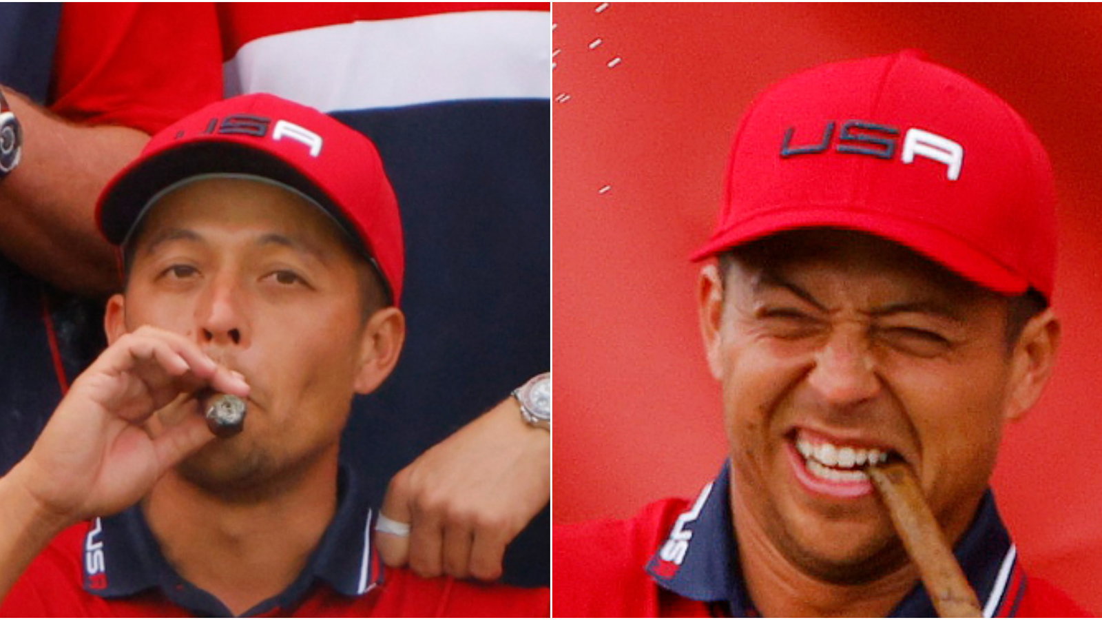 Xander Schauffele puffs on CIGAR in hilarious press conference after Ryder Cup