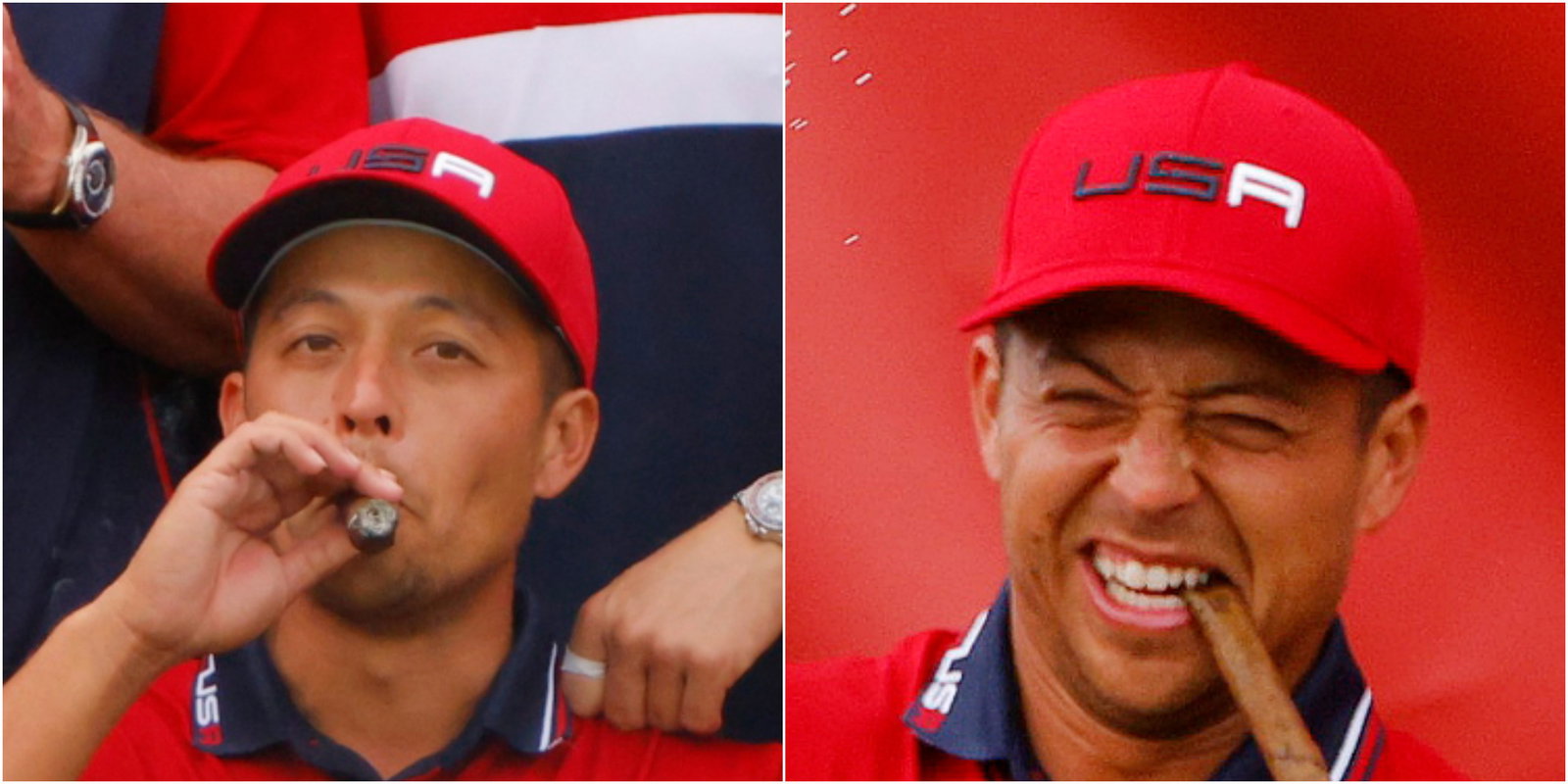 Xander Schauffele puffs on CIGAR in hilarious press conference after Ryder Cup