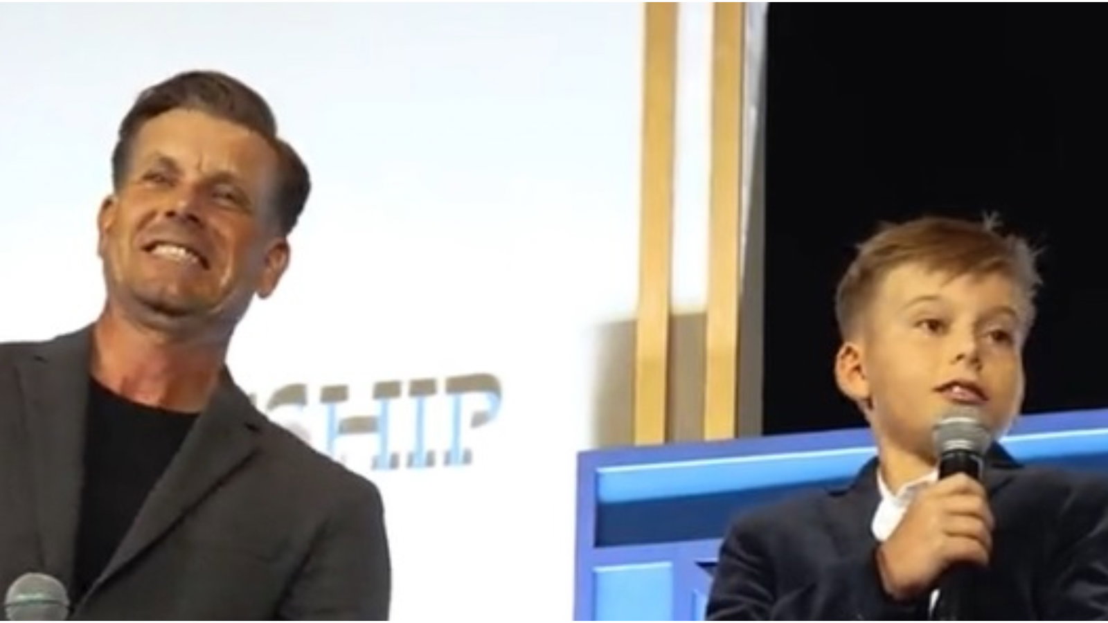 Henrik Stenson's son Karl, 11, ROASTS his father at PNC Championship dinner