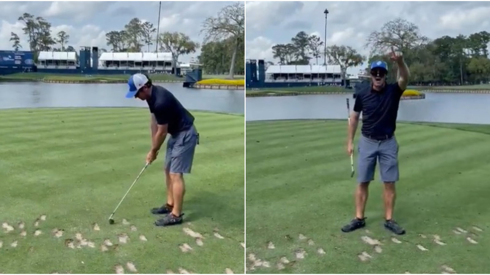 WATCH: PGA Tour caddie turns club upside down and flushes iconic tee shot