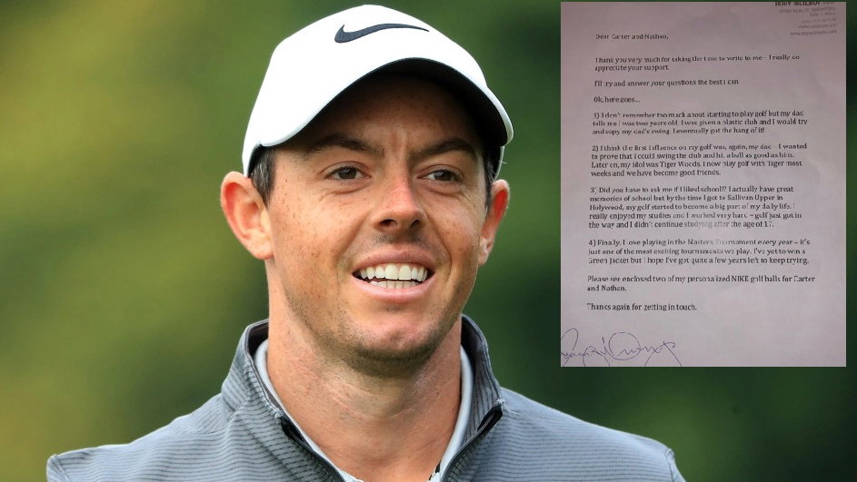 Rory McIlroy responds to young fan and budding golfer's letter...