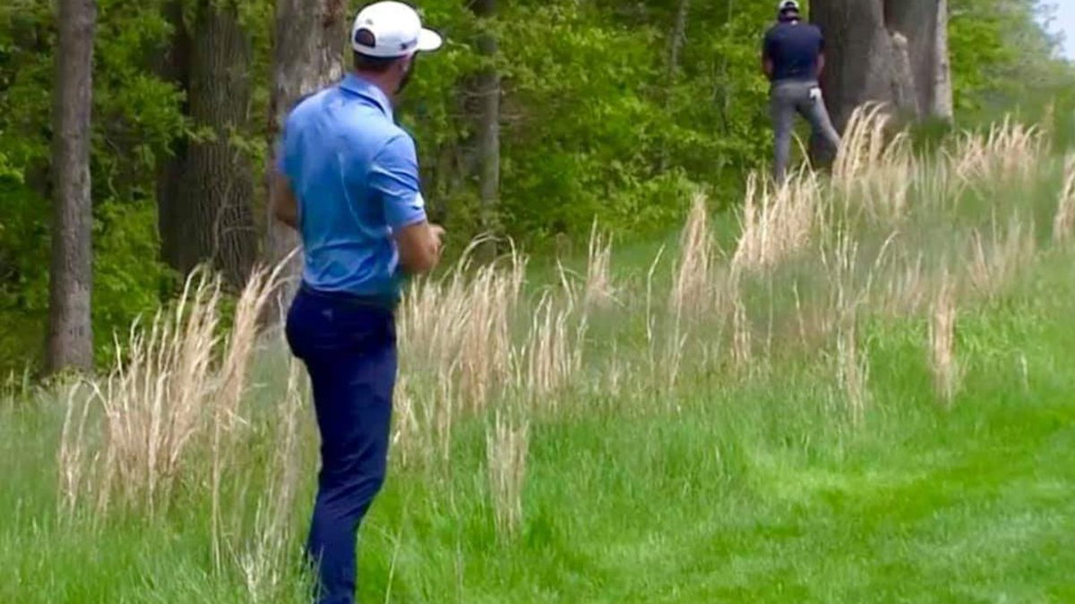 WATCH: Jon Rahm goes for a wee while Dustin Johnson steps into play...