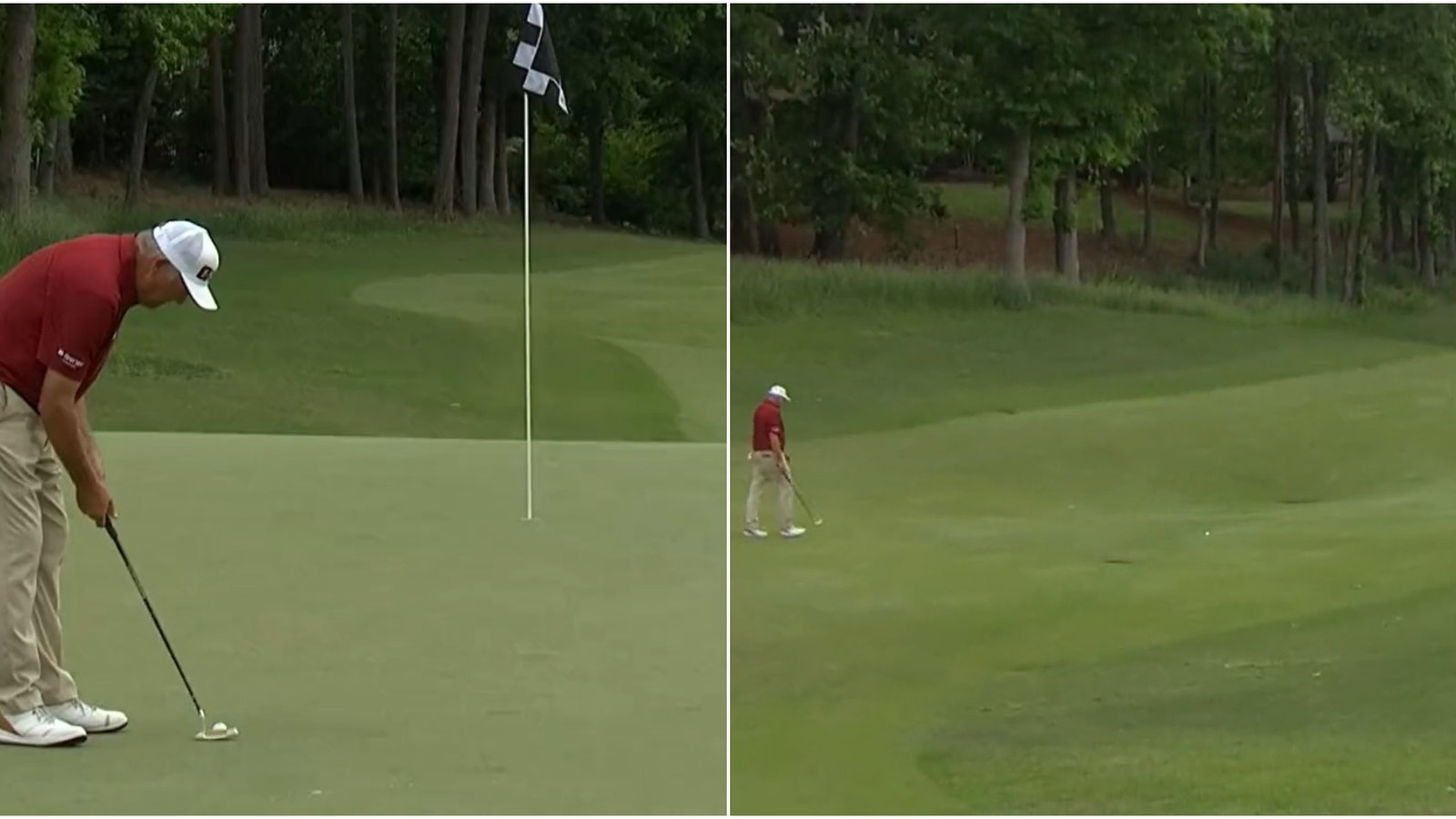 WATCH: Pro putts birdie attempt off the green, then it gets worse