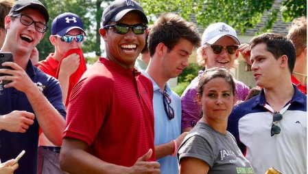 FAKE Tiger Woods upstages REAL Tiger Woods at Dell Tech!