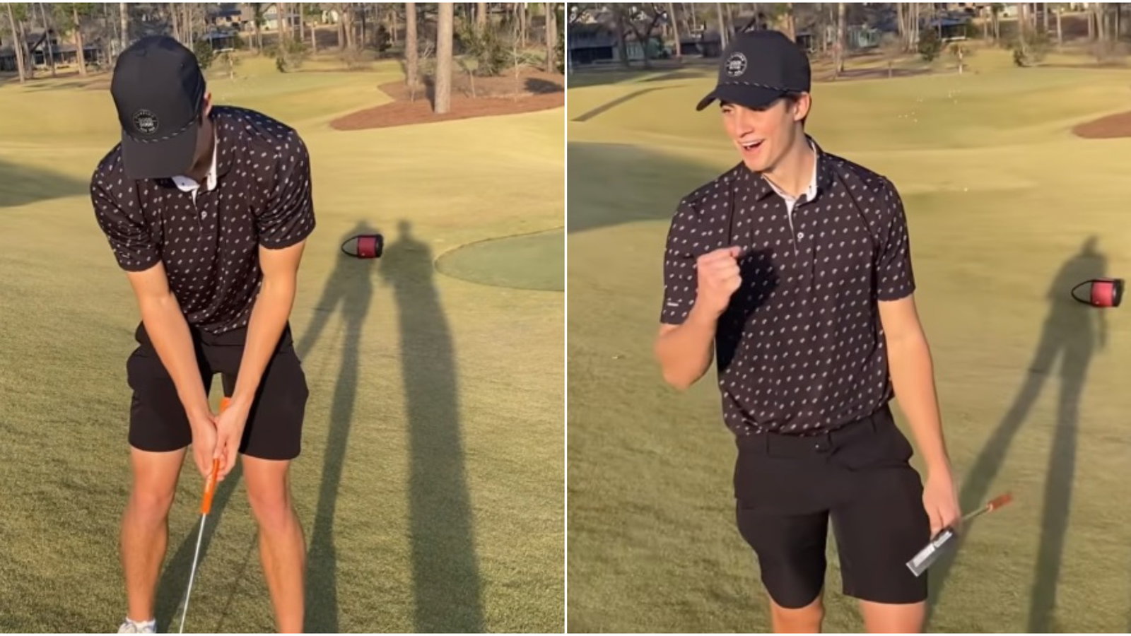 WATCH: Golfer drains 200ft downhill putt with a bit of sprinkler help