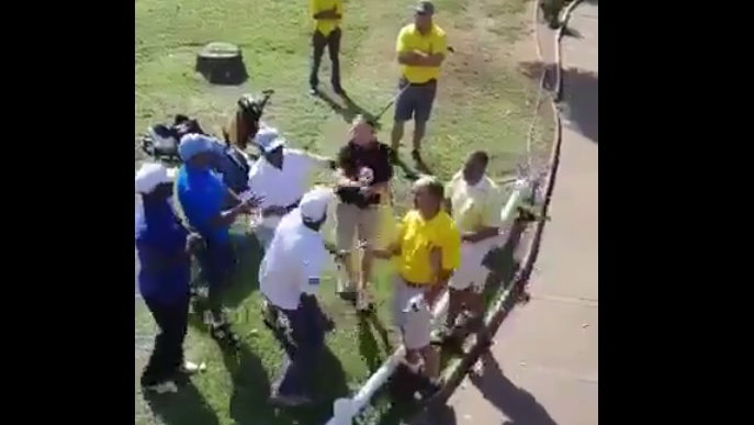 fight breaks out on south african golf course