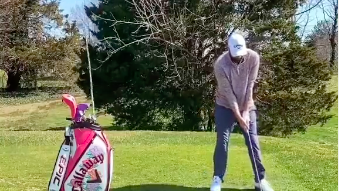 Golf fans react to INCREDIBLE viral video of a golf club flip