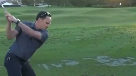Golfer has an ABSOLUTE SHOCKER on the driving range!