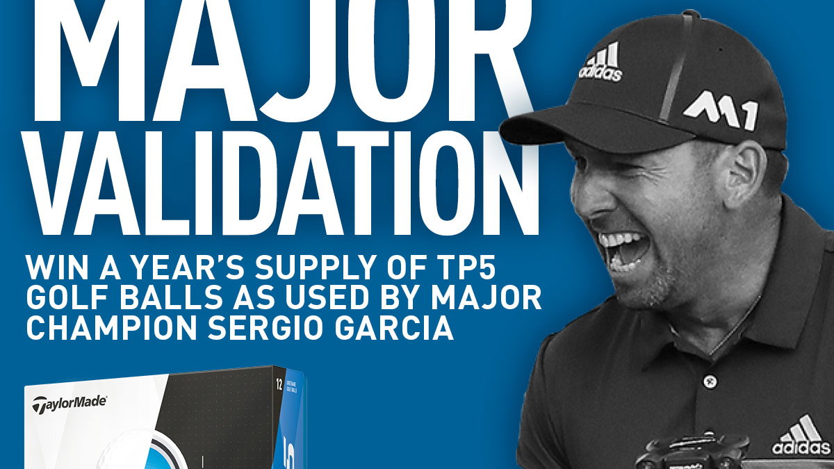 win year's supply of taylormade tp5 balls as played by sergio garcia
