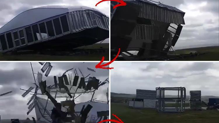 WATCH: Scottish Open VIP tent gets demolished by Storm Hector