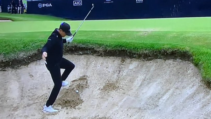 Kramer Hickok has a nightmare in sand then holes out at PGA Championship