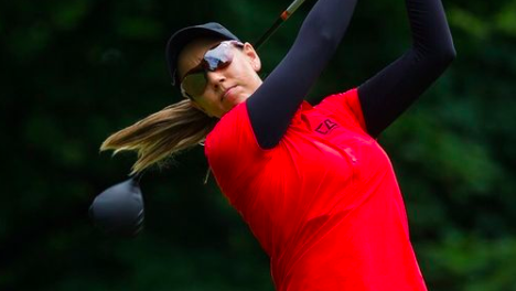 Premier League referee CADDIES for tour player at Scandinavian Mixed