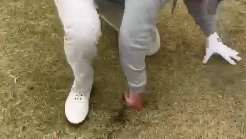 Golfer RIPPED on social media for digging holes in fairway to find golf ball