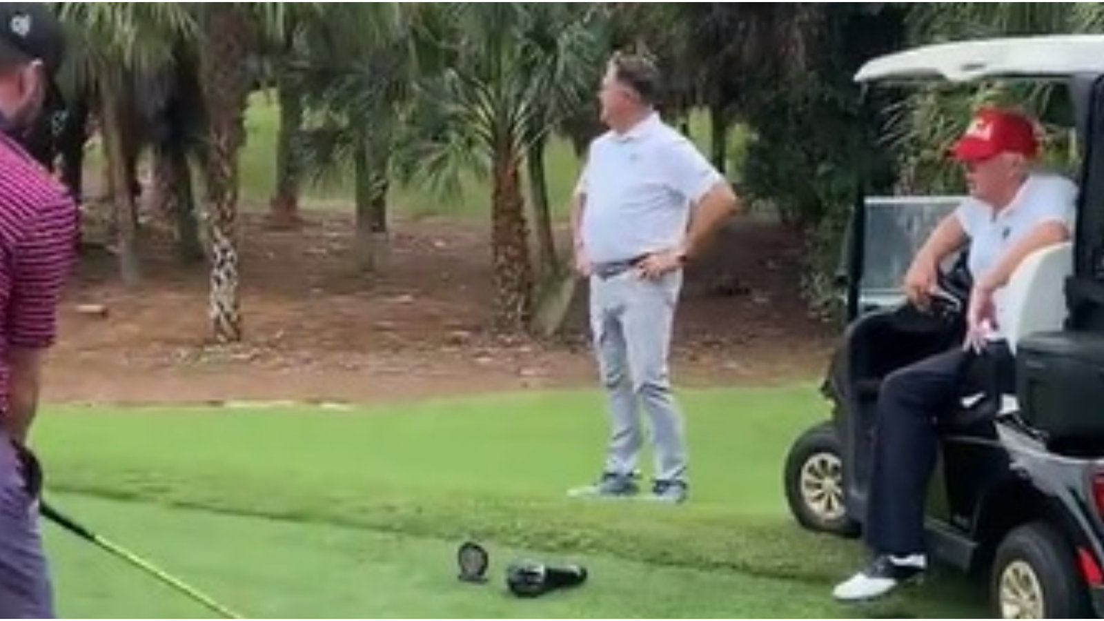 'Hitting a drive for 45': Golfer SMACKS "500-yard" BOMB in front of Donald Trump