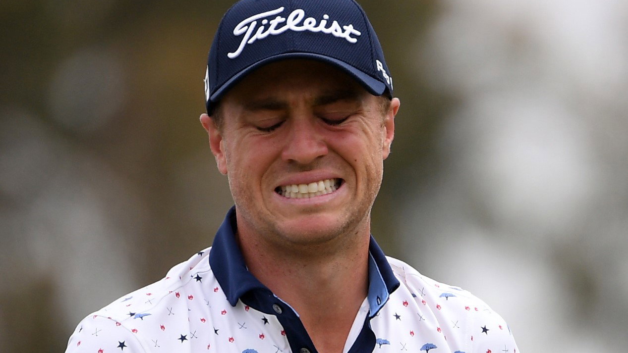 Justin Thomas hits SHOCKING TOPPED SHOT at Scottish Open