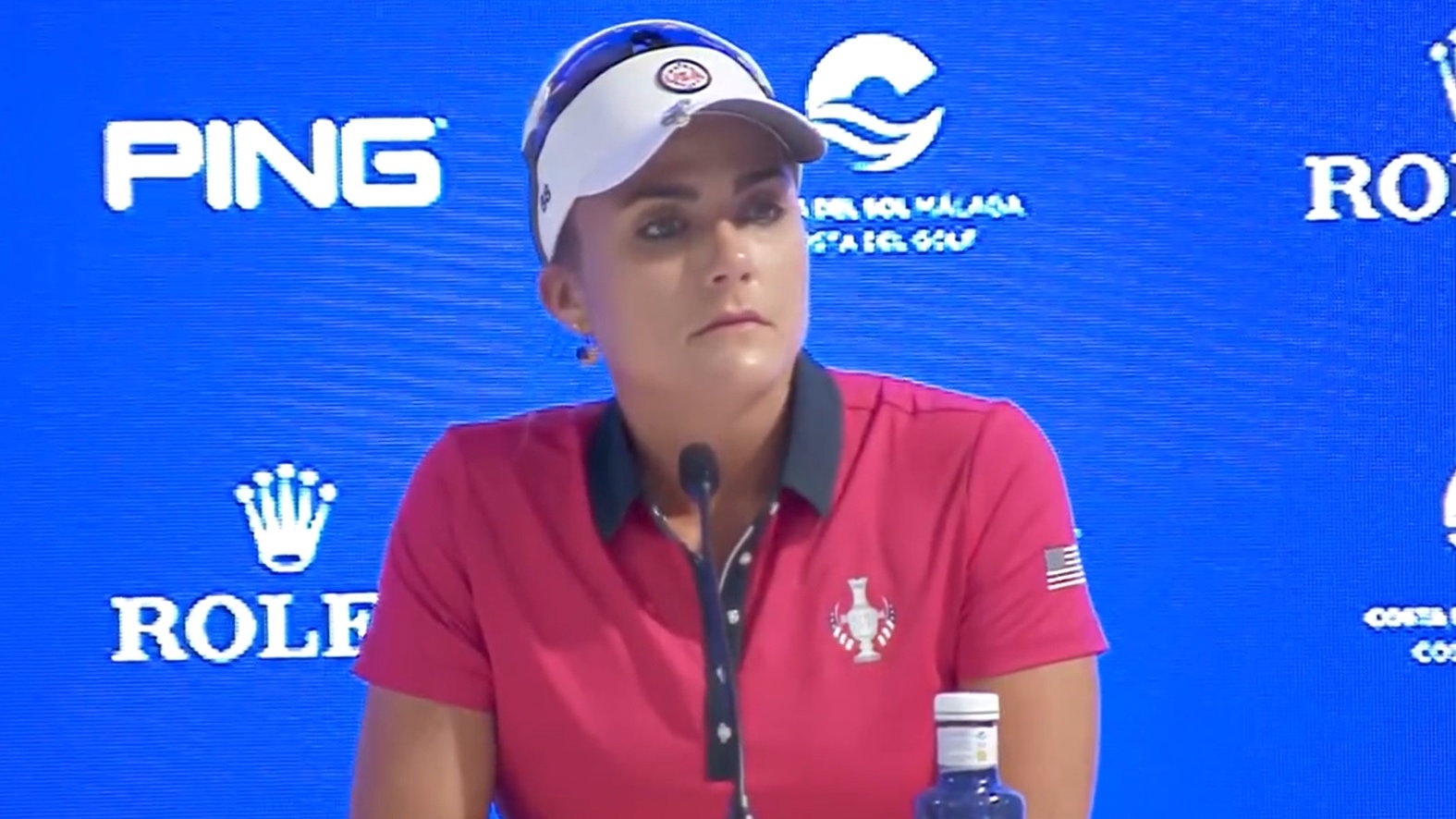 Lexi Thompson with frosty response to reporter after brutal shank at Solheim Cup