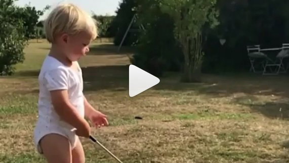 WATCH: The 1-year-old golf swing that's better than 50% of all golfers