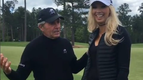 elise lobb gets chatted up by gary player