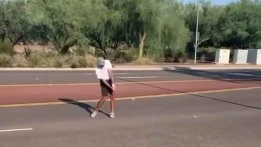 Golfer hits incredible shot OFF THE ROAD but surely it's OOB?!