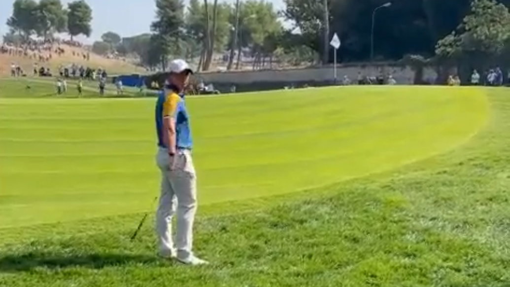 "That ball just moved" Rory McIlroy looks back at fan who calls him out