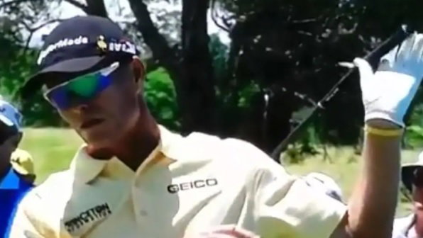 WATCH: John Senden's WHIFFS tee shot as driver SNAPS mid-swing!