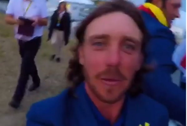 Tommy Fleetwood cam is hilarious as players sing for Sergio Garcia at Ryder Cup