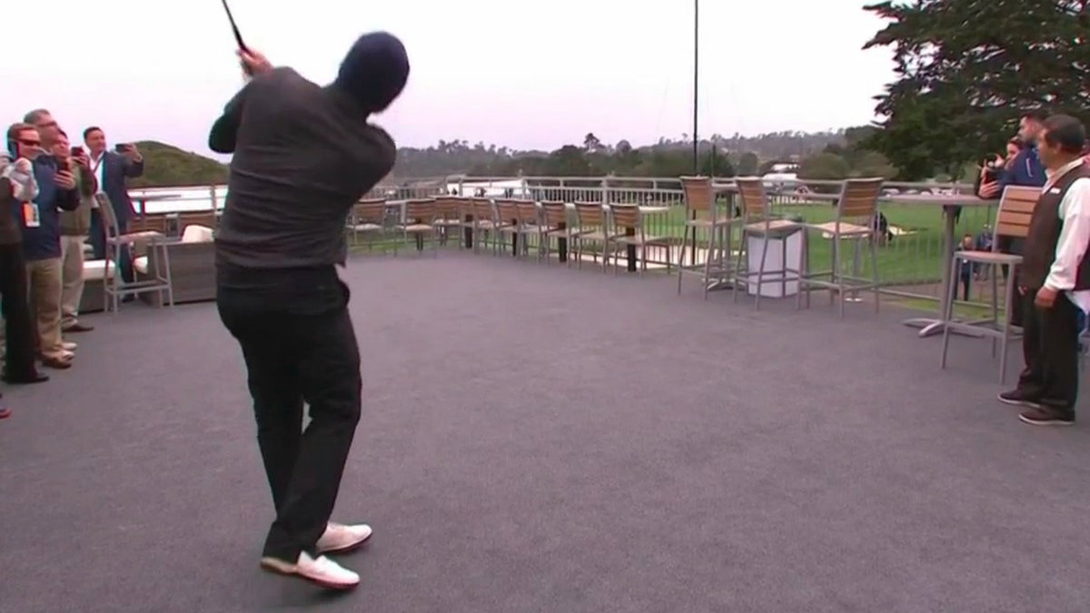 WATCH: NFL legend Tony Romo plays SHOT OF YEAR from hospitality tent! 