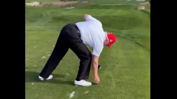 Donald Trump says he's the "45th and 47th" US President on the golf course