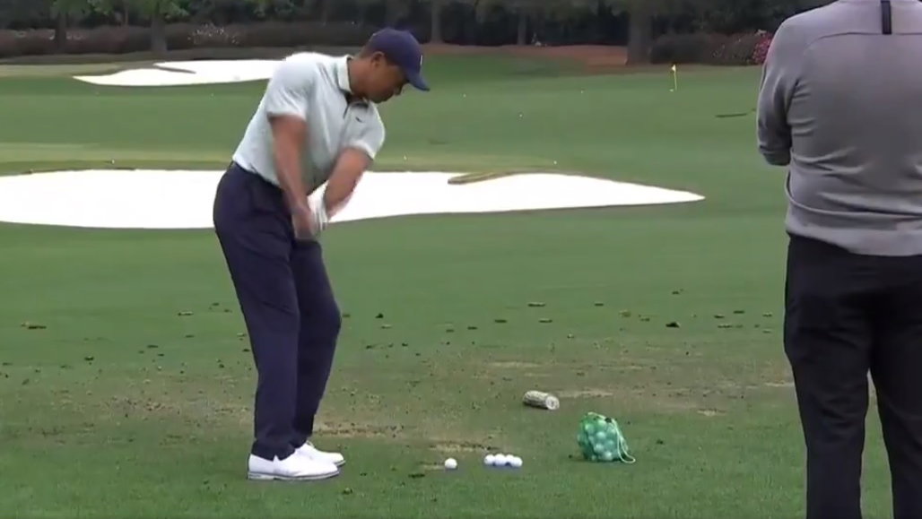 WATCH: Tiger Woods HITS THE BALL COLLECTOR at The Masters
