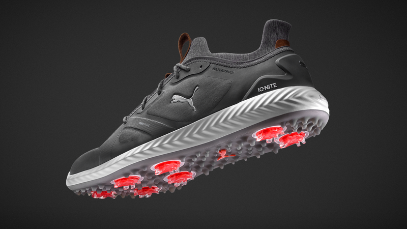 Puma launch IGNITE PWRADAPT golf shoes with three-dimensional cleats