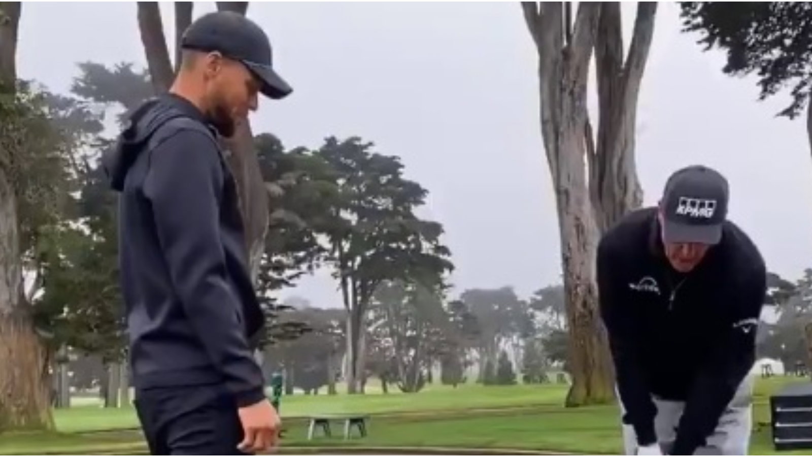 WATCH: Phil Mickelson plays FLOP shot over NBA star Steph Curry