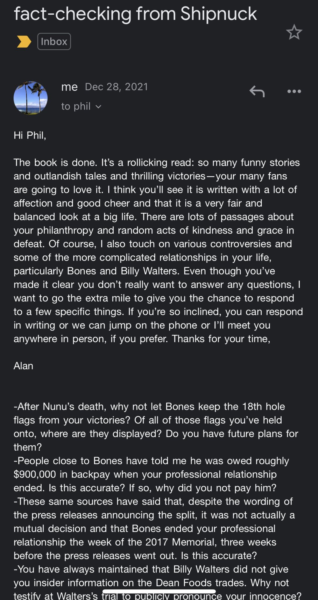 Golf reporter daggers Phil Mickelson by publishing illuminating email exchanges