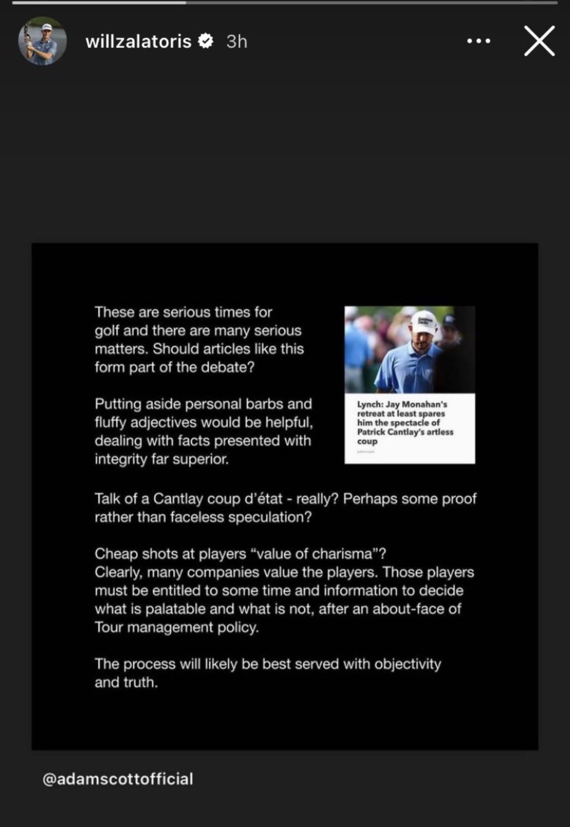 'Coup d'état, really?!' PGA Tour stars defend Patrick Cantlay!