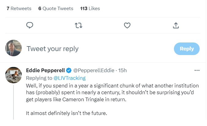 Tour pro hilariously rips on LIV Golf by dunking on...Cameron Tringale?!