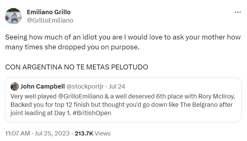 PGA Tour pro BODIES (!) troll over Open insult: 