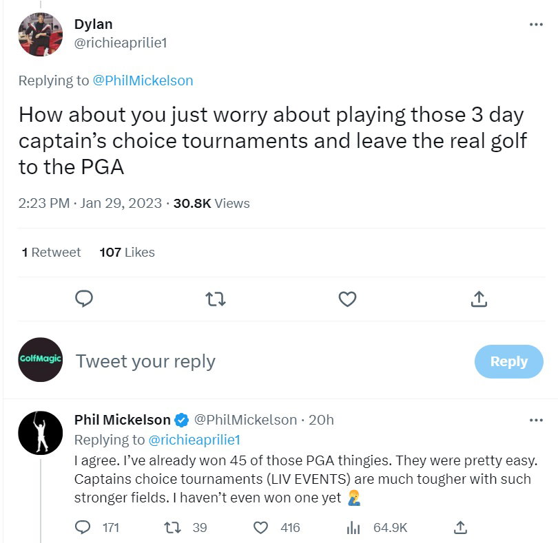 Choking in majors? Rory? LIV? Lefty's latest social media activity is WILD