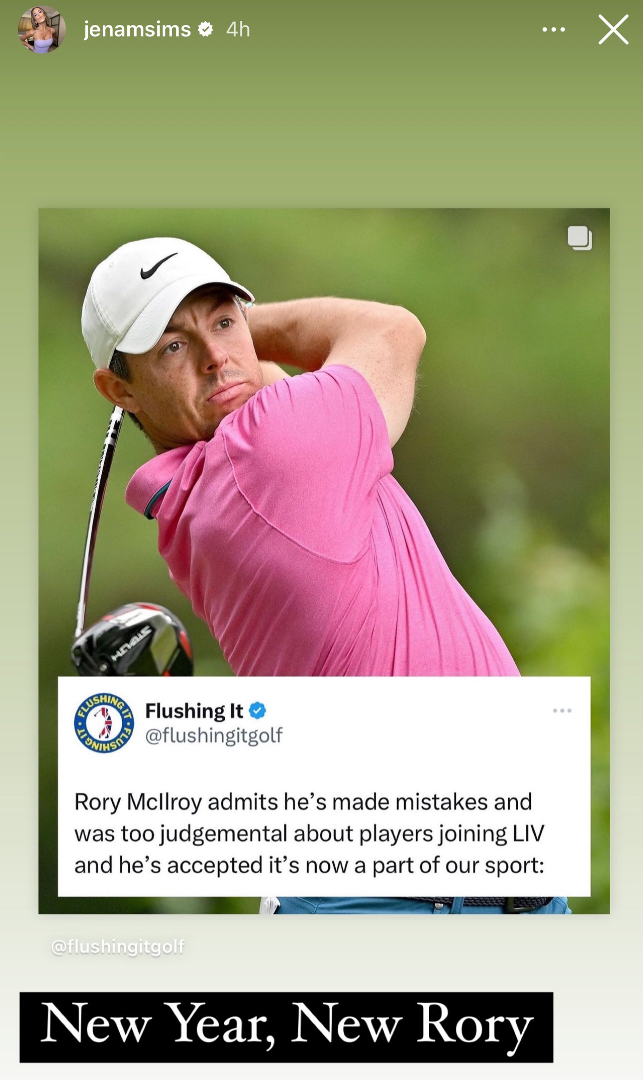 Brooks Koepka wife has four words for Rory McIlroy after LIV Golf confession