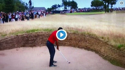 WATCH: Tiger Woods recoil shot the world is going mad for at The Open